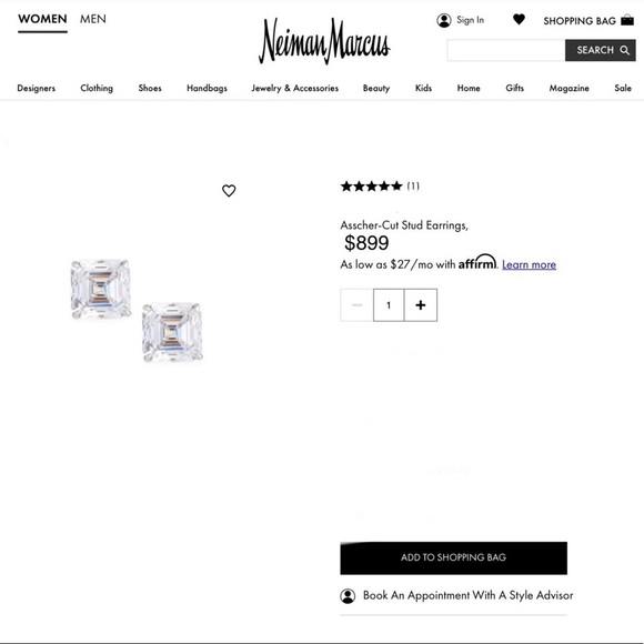 1ct Asscher Cut Earrings - Picture 11 of 12